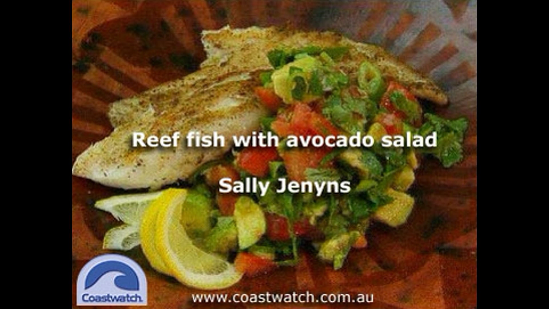 Reef fish with avocado salad
