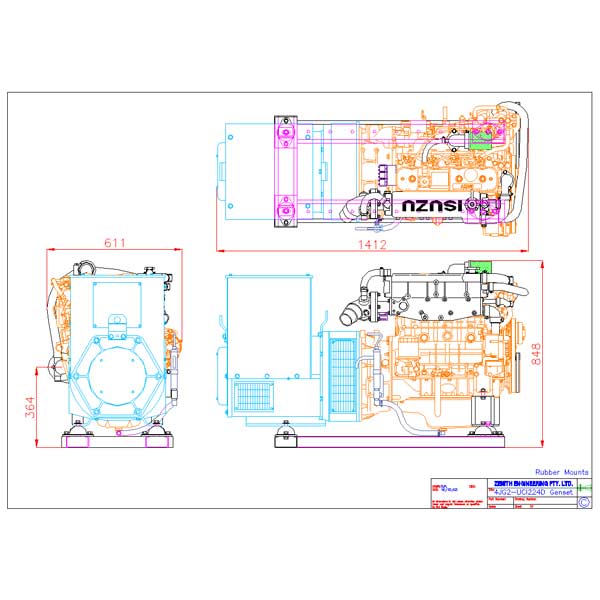 Zenith / Isuzu Marine Genset – 30KVA Single Phase